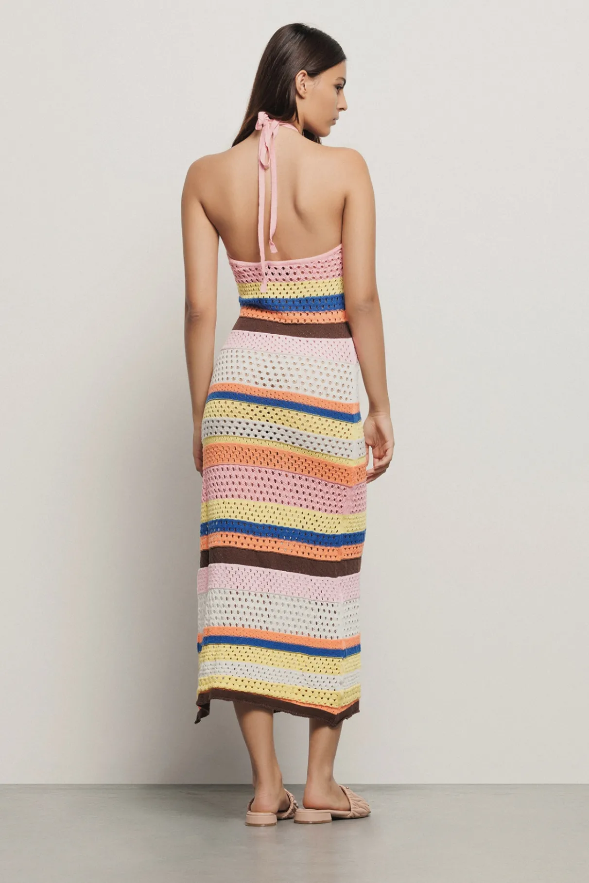 Abiti^Gaëlle Abito a righe multicolor • - Paris Multicolor rosa
