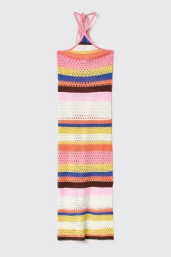 Abiti^Gaëlle Abito a righe multicolor • - Paris Multicolor rosa
