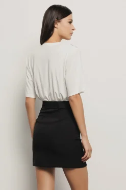 Abiti^Gaëlle Abito corto all-in-one in cady e modal • - Paris Nero bianco