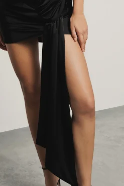 Abiti^Gaëlle Abito corto monospalla in twill opaco • - Paris Nero