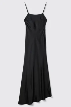 Abiti^Gaëlle Abito lingerie con scollatura profonda in raso • - Paris Nero