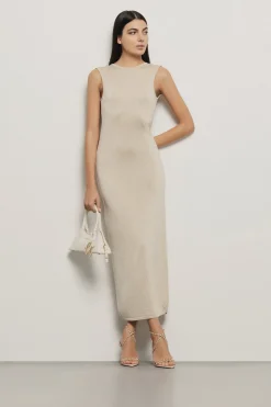 Abiti^Gaëlle Abito lungo con scollatura in maglia lurex • - Paris Oro