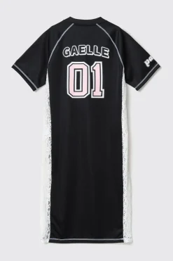 Abiti^Gaëlle Abito lungo con spacco sul davanti scollo a v mezza manica raglan • - Paris Rosa nero