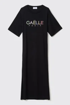 Abiti^Gaëlle Abito lungo girocollo mezza manica • - Paris Nero