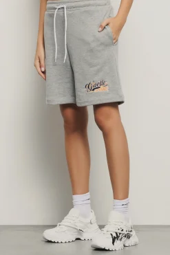 Gonne & Shorts^Gaëlle Bermuda in felpa con cinto elasticato e ricamo • - Paris Grigio melange
