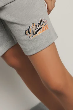 Gonne & Shorts^Gaëlle Bermuda in felpa con cinto elasticato e ricamo • - Paris Grigio melange