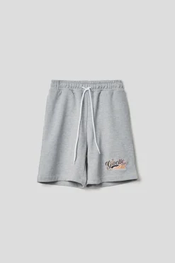 Gonne & Shorts^Gaëlle Bermuda in felpa con cinto elasticato e ricamo • - Paris Grigio melange
