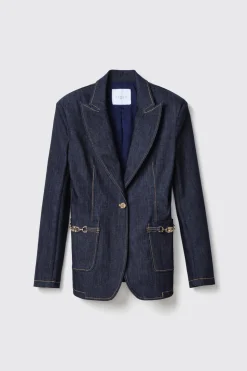 Giacche & Gilet|Denim^Gaëlle Blazer maxi con spalline • - Paris Blu