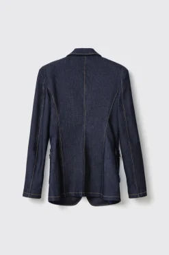 Giacche & Gilet|Denim^Gaëlle Blazer maxi con spalline • - Paris Blu