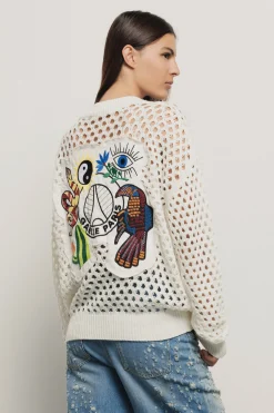 Maglieria^Gaëlle Bomber in maglia • - Paris Madreperla