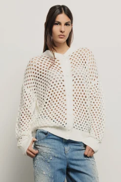 Maglieria^Gaëlle Bomber in maglia • - Paris Madreperla