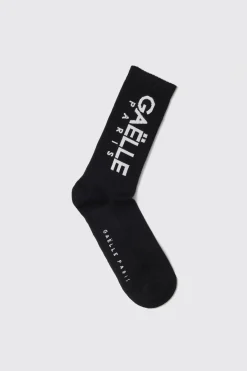 Calze^Gaëlle Calze in cotone con logo • - Paris Nero