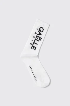 Calze^Gaëlle Calze in cotone con logo • - Paris Bianco