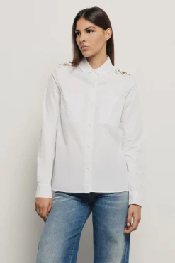 Camicie^Gaëlle Camicia con applicazione morsetti • - Paris Bianco