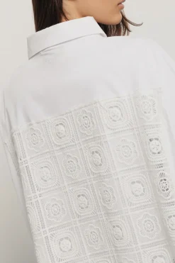 Camicie^Gaëlle Camicia con inserto in macramè sul retro • - Paris Bianco