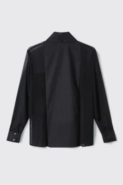 Camicie^Gaëlle Camicia con tasche in georgette e popeline • - Paris Nero