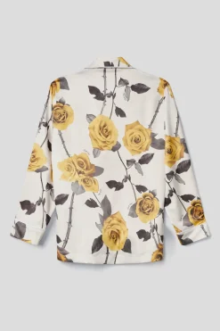 Camicie^Gaëlle Camicia in raso stampato • - Paris Rose gialle