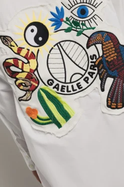 Camicie^Gaëlle Camicia over con manica a kimono e ricamo • - Paris Bianco