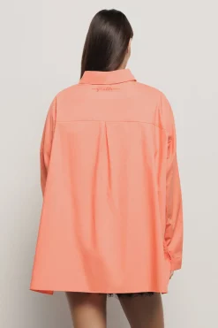Camicie^Gaëlle Camicia over con tasche in popeline • - Paris Arancio