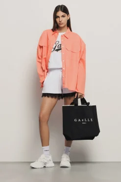Camicie^Gaëlle Camicia over con tasche in popeline • - Paris Arancio