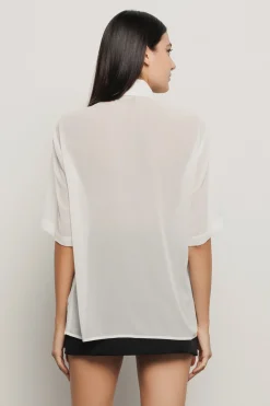 Camicie^Gaëlle Camicia over in georgette e popeline • - Paris Gesso
