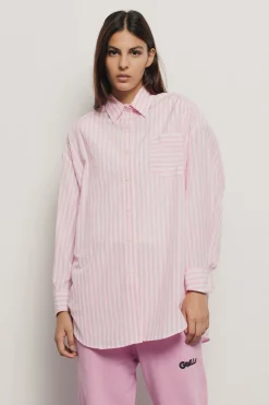 Camicie^Gaëlle Camicia over in popeline bastonetto • - Paris Rosa orchidea