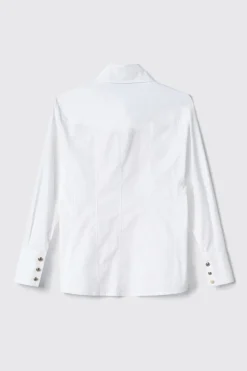Camicie^Gaëlle Camicia sfiancata in popeline con bottoni • - Paris Gesso