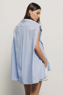 Camicie^Gaëlle Camicia smanicata con retro sgodato in popeline vichy • - Paris Azzurro