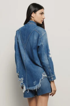 Denim|Camicie^Gaëlle Camicione con rotture • - Paris Blu