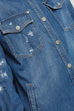 Denim|Camicie^Gaëlle Camicione con rotture • - Paris Blu