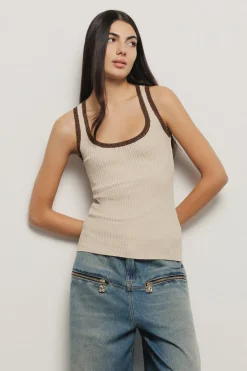 T-Shirt^Gaëlle Canotta con bordo in lurex • - Paris Safari