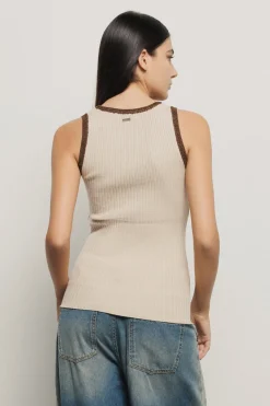 T-Shirt^Gaëlle Canotta con bordo in lurex • - Paris Safari