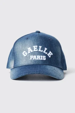 Cappelli^Gaëlle Cappello denim con visiera e logo ricamato • - Paris Denim light blu