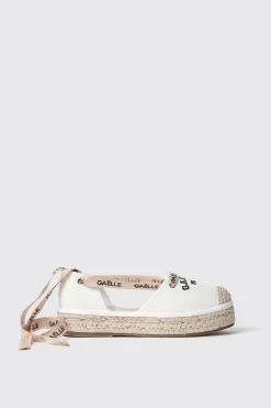 Espadrillas^Gaëlle Espadrillas bassa in canvas con ricamo e gros stampato • - Paris Bianco