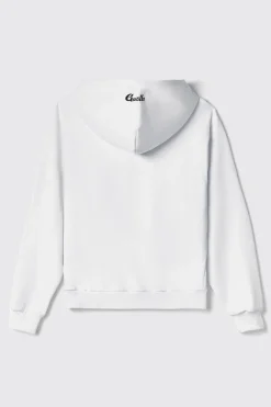 Felpe^Gaëlle Felpa cappuccio manica lunga con logo stampa e strass • - Paris Bianco