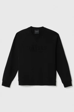 Felpe^Gaëlle Felpa fit.boxy girocollo manica lunga con applicazione embossing • - Paris Nero