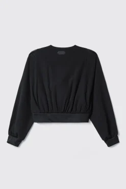 Felpe^Gaëlle Felpa zip con dettaglio tulle • - Paris Nero