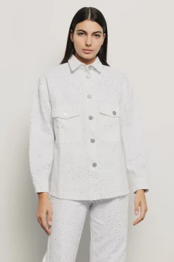 Denim|Camicie^Gaëlle Giacca camicia strass all over • - Paris Off white