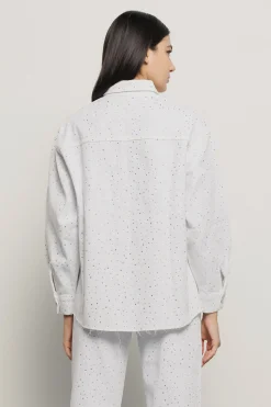 Denim|Camicie^Gaëlle Giacca camicia strass all over • - Paris Off white