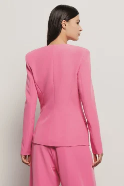 Giacche & Gilet^Gaëlle Giacca doppiopetto sfiancata in cady • - Paris Fucsia