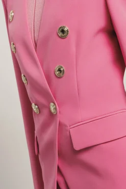 Giacche & Gilet^Gaëlle Giacca doppiopetto sfiancata in cady • - Paris Fucsia