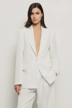 Giacche & Gilet^Gaëlle Giacca monopetto con applicazione morsetto • - Paris Bianco