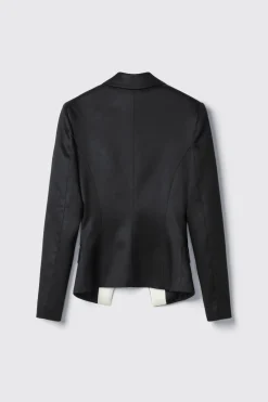 Giacche & Gilet^Gaëlle Giacca slim in twill con revers in raso • - Paris Nero gesso