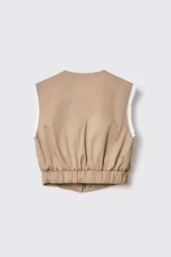 Giacche & Gilet^Gaëlle Gilet crop zippato in gabardina • - Paris Safari