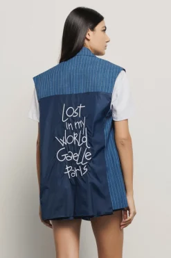 Giacche & Gilet^Gaëlle Gilet lungo over doppiopetto • - Paris Blue
