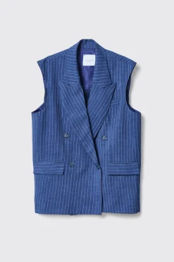 Giacche & Gilet^Gaëlle Gilet lungo over doppiopetto • - Paris Blue