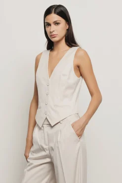Giacche & Gilet^Gaëlle Gilet monopetto gessato • - Paris Gesso
