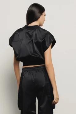 Capispalla^Gaëlle Giubbino smanicato con elastico logato sul fondo • - Paris Nero