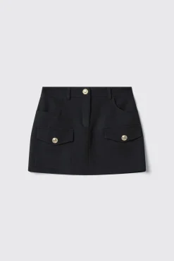Gonne & Shorts^Gaëlle Gonna corta con tasche in cady • - Paris Nero