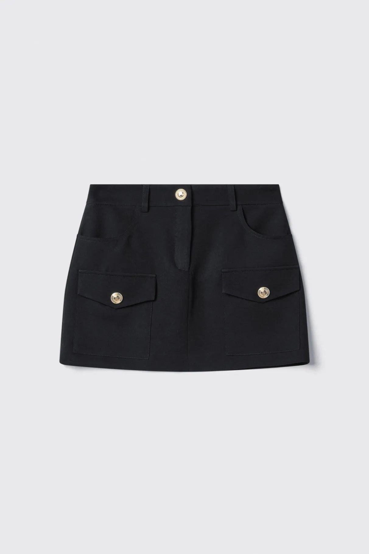 Gonne & Shorts^Gaëlle Gonna corta con tasche in cady • - Paris Nero